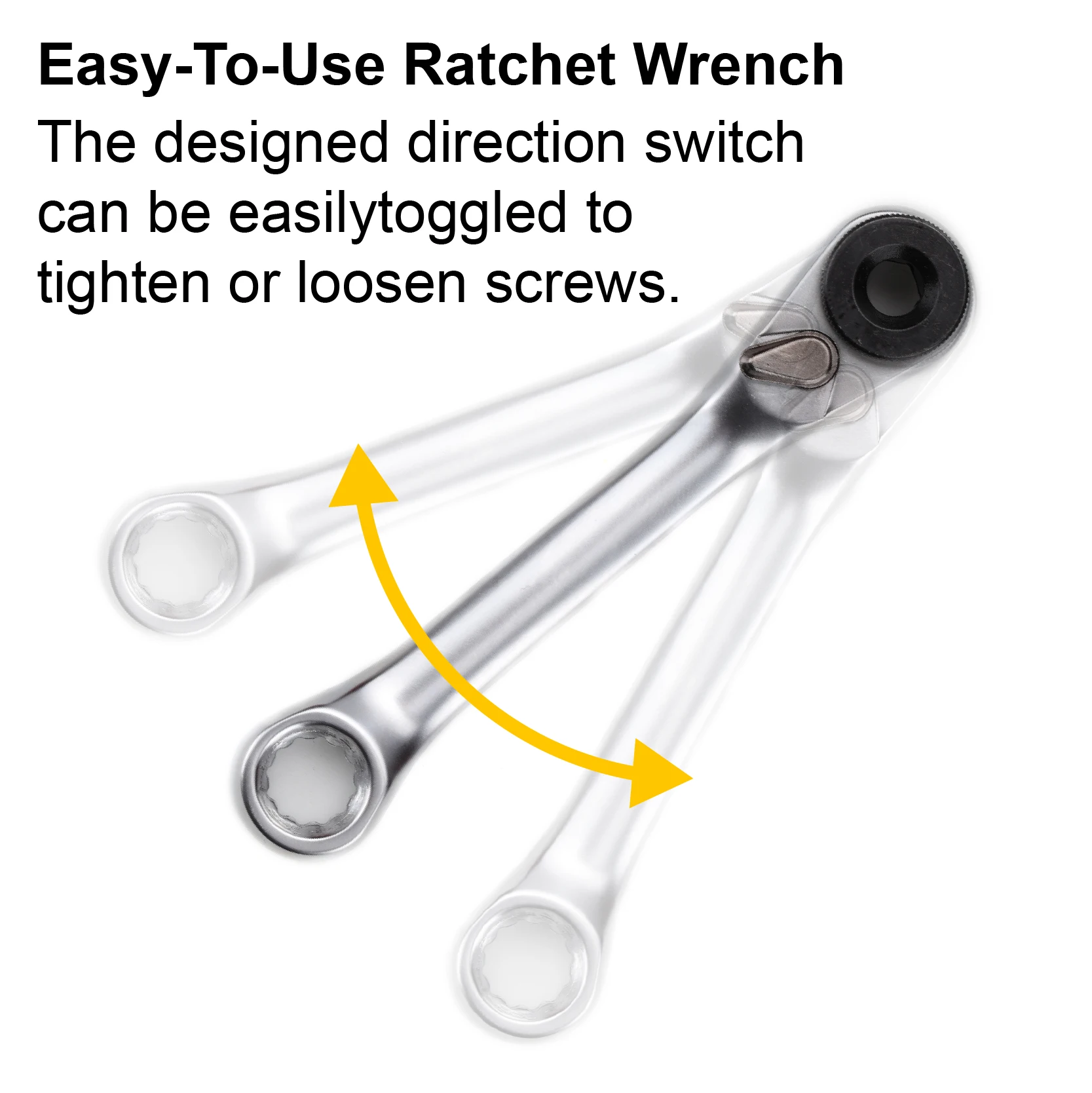 Geinxurn 1/4 inch  Quick-release Ratchet Wrench, Reversible, Chrome Alloy Made, Full Polished Mini Ratchet Wrench