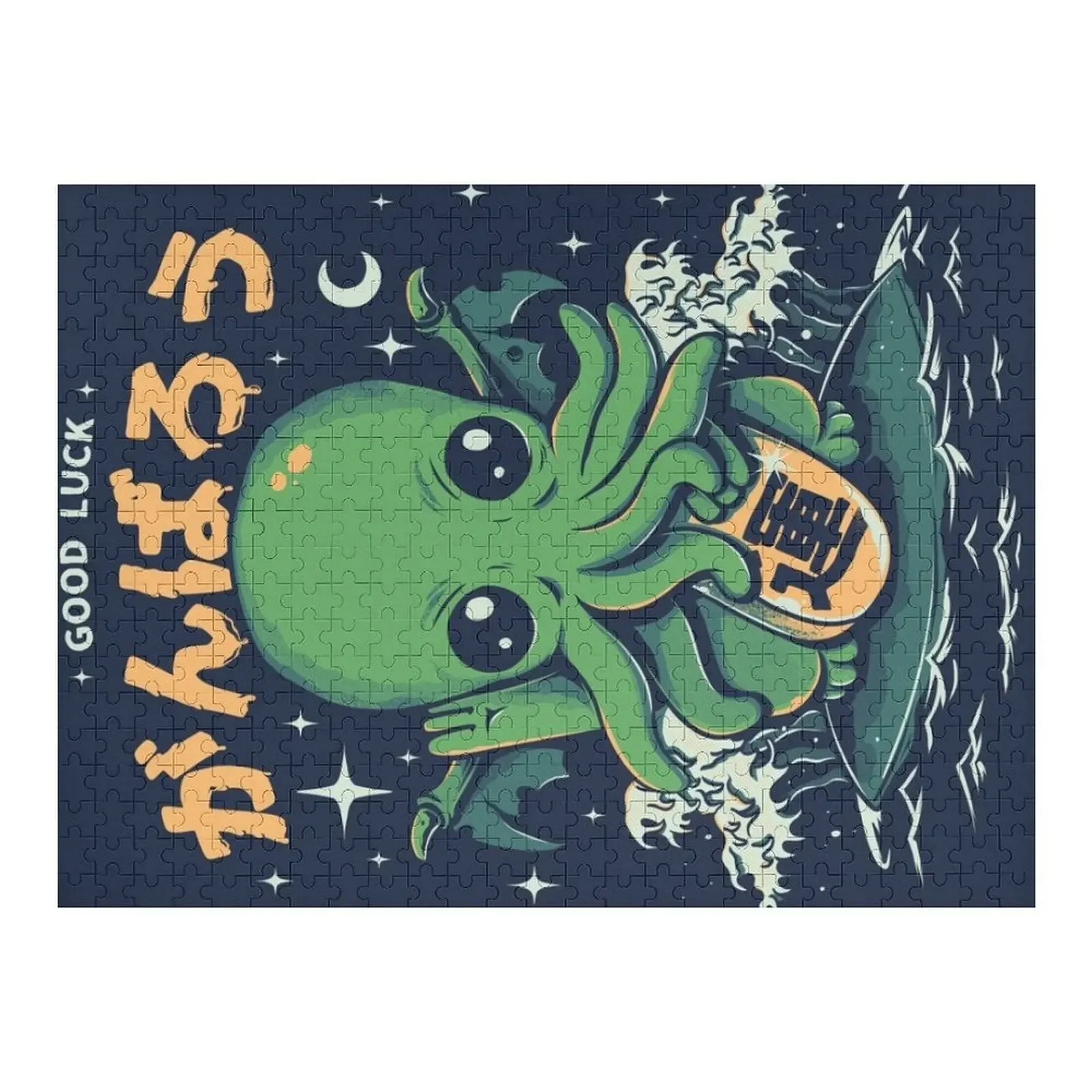 

Good Luck Cthulhu Jigsaw Puzzle Personalized Wooden Name Custom Kids Toy Puzzle