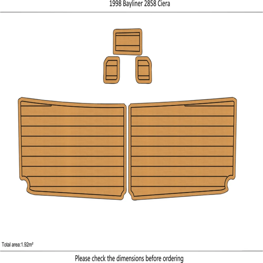 

1998 Bayliner 2858 Ciera swim platform & 1/4" 6mm EVA Foam teak FLOOR SeaDek MarineMat Gatorstep Style Self Adhesive