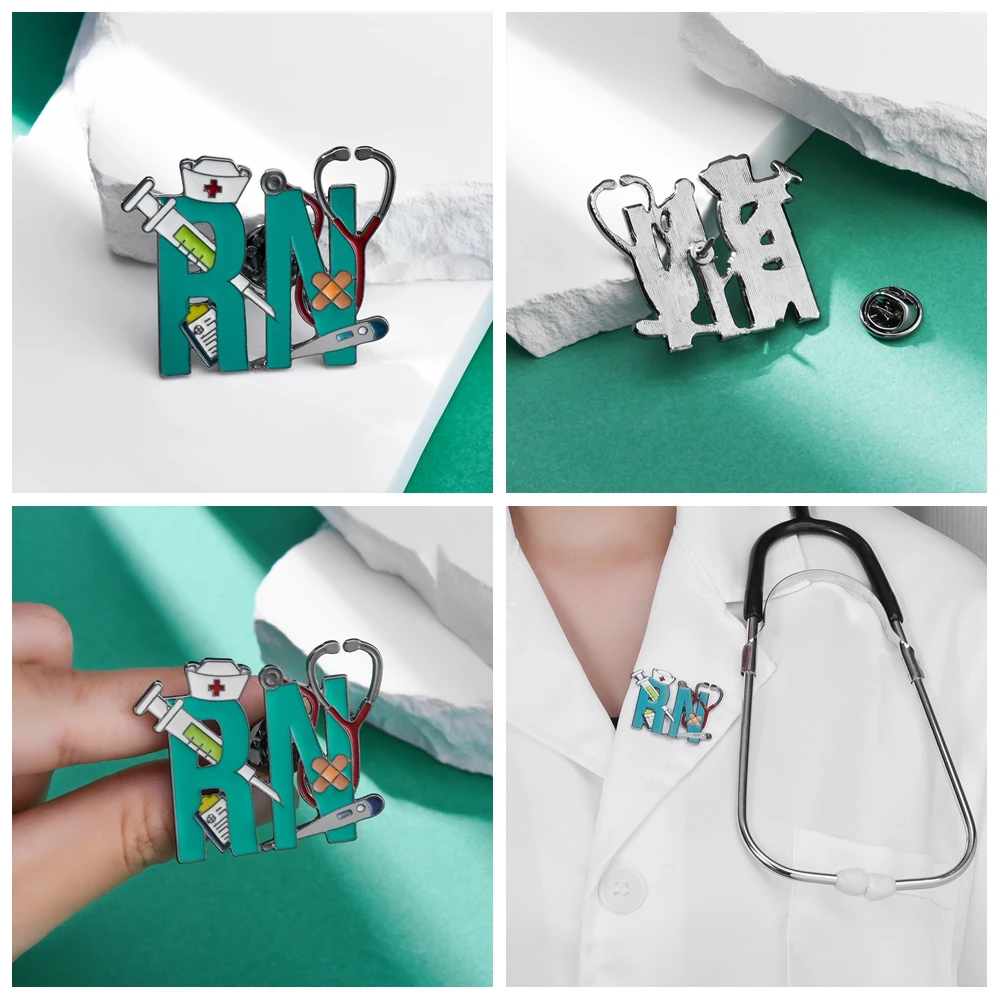 Hanreshe Medical Enamel Brooches Pins Set Mixed Creative Accessories Nursing Badge for Doctor Nurse Medicine Student Gifts