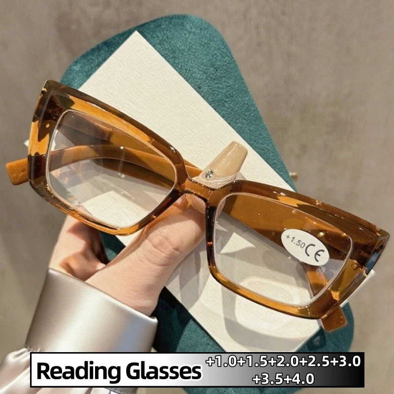 Fashionable Small Square-framed Reading Glasses for Women and Men Stable and Durable Eyeglasses Protect Eyes +1.0 To +4.0