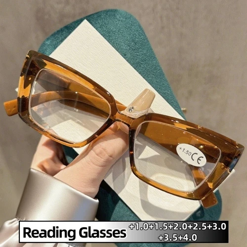 Imagen 1 del producto Gafas de lectura con montura cuadrada pequeñas y modernas para mujeres y hombres, gafas estables y duraderas, protegen los ojos +1,0 a +4,0