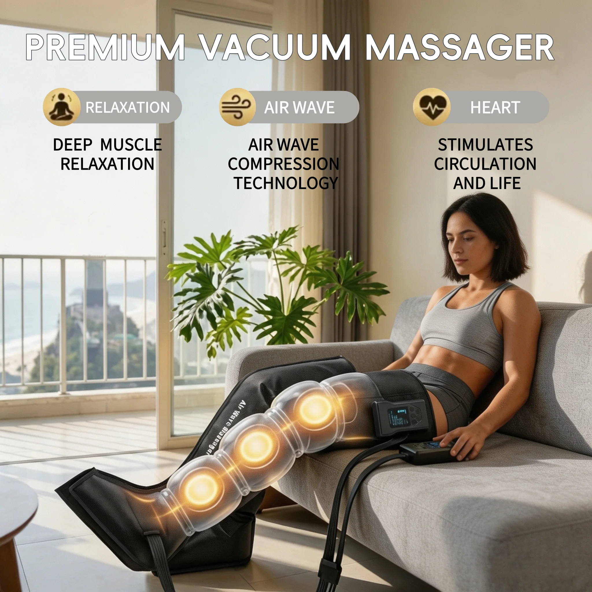 Leg Massager Airbag Compression System Professional for Massage Foot and Calf Recovery Boots Improve Circulation Relief Fatigue