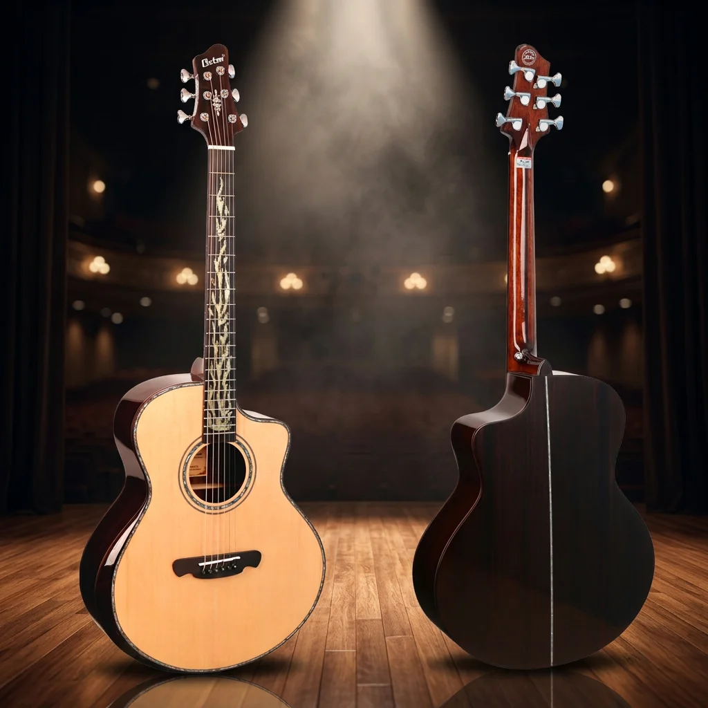 Factory High Quality Guitar 40 Inch Spruce Solid Wood Guitar Strings Acoustic Guitar With Amplifier