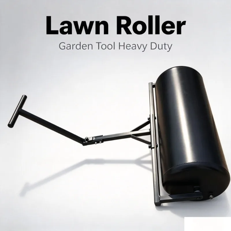Push-Pull Lawn Roller, Manual Soil Compactor & Sod Leveling Drum for Yard and Garden Landscaping