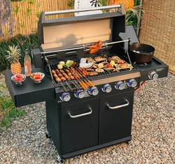 Home Outdoor Barbecue Grill Charcoal American Barbecue Grill, Home Patio Garden Deck Oven, Can Be Charcoal Gas Dual-use