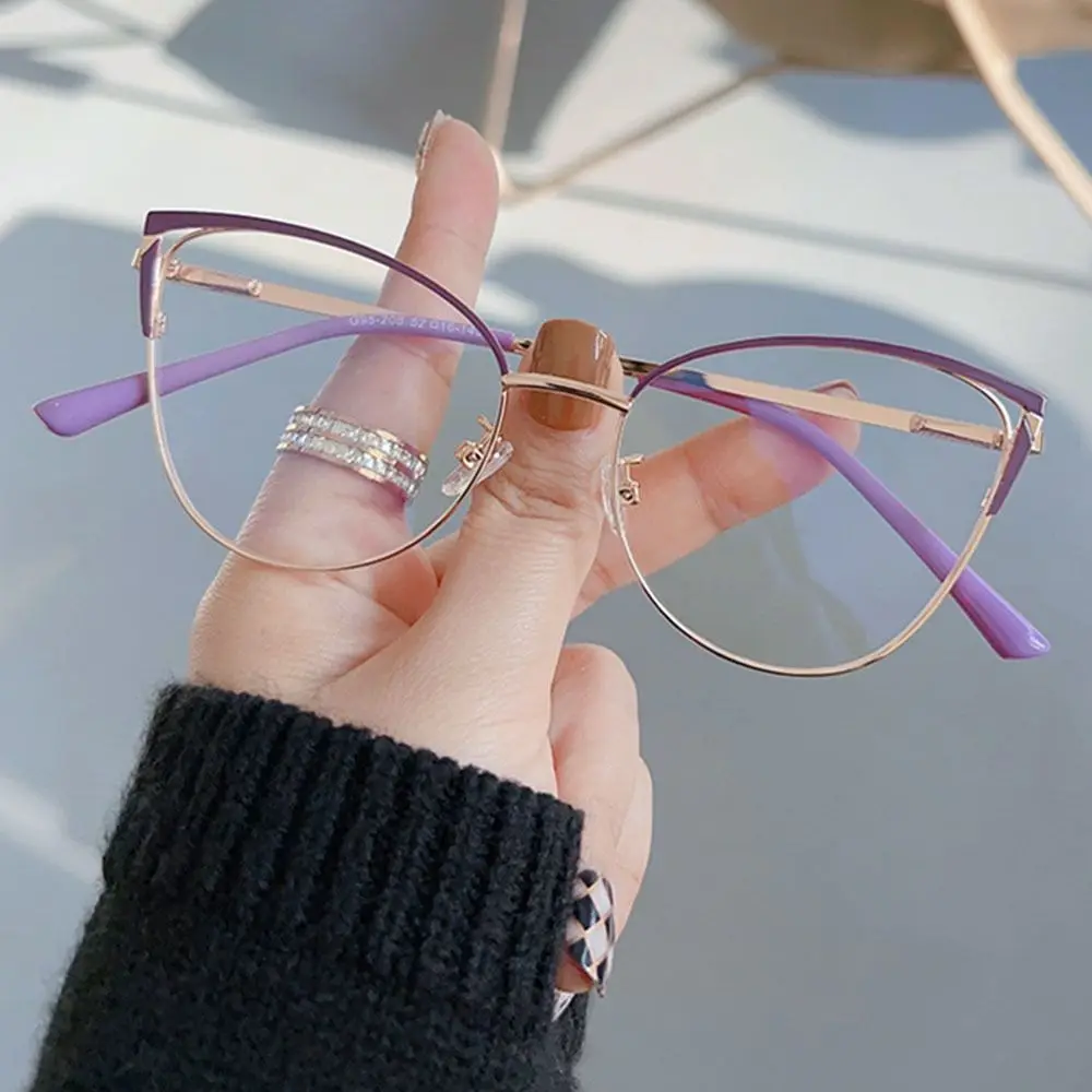 Gafas de protección contra luz azul para hombre y mujer, anteojos de moda con forma de ojo de gato para ordenador, montura Retro para miopía,