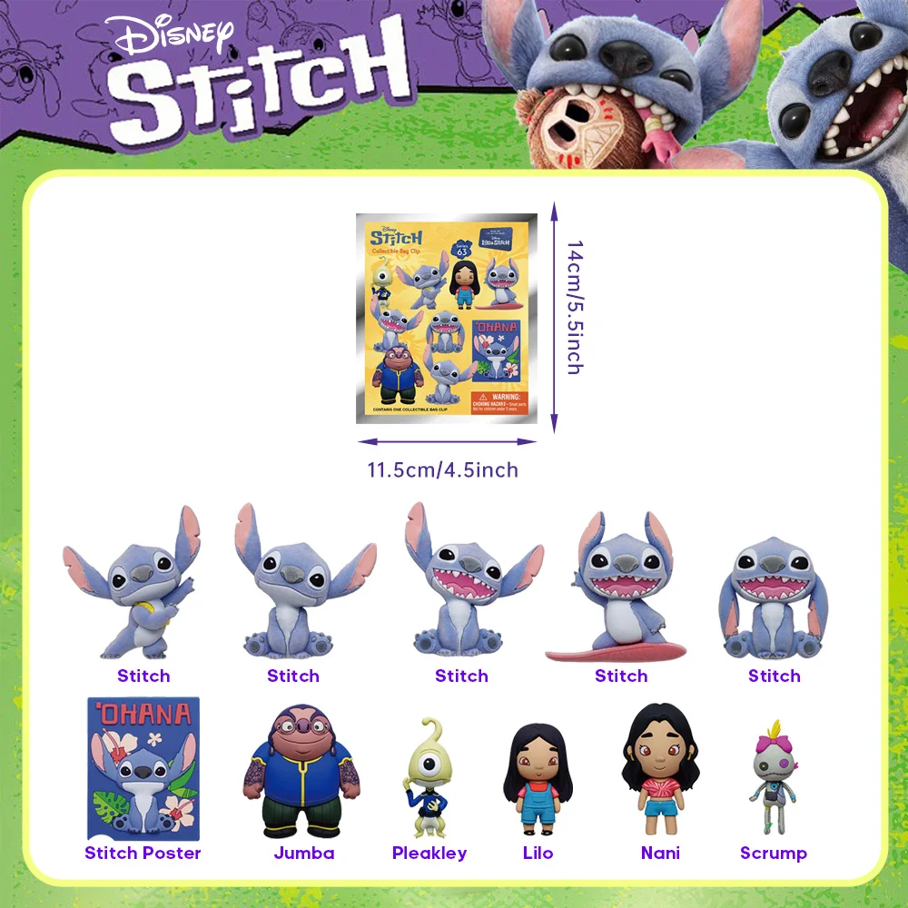 Stitch Officially Licensed Blind Box Figural Keyring Random PVC Bag Gift 1Pc Disney