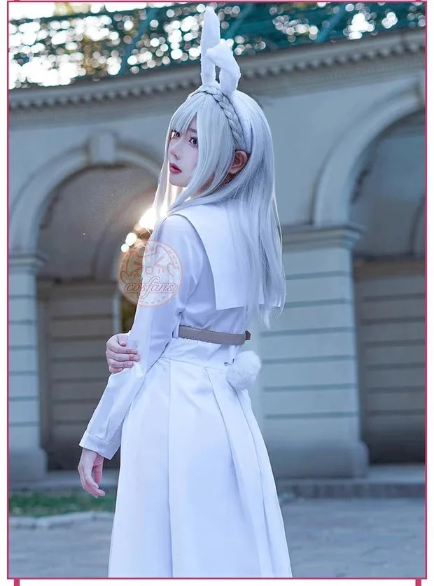 فستان أنيمي Beastars الأبيض الأرنب Haru JK فستان موحد فستان أبيض أزياء Haru التأثيرية للنساء والفتيات أزياء حفلات الهالوماس
