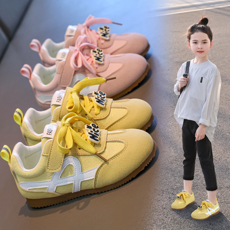 

Girls Casual Sneakers 2025 Autumn New Flat Shoes Flower Children Retro Classic Fashion Kids Running Sport Shoes