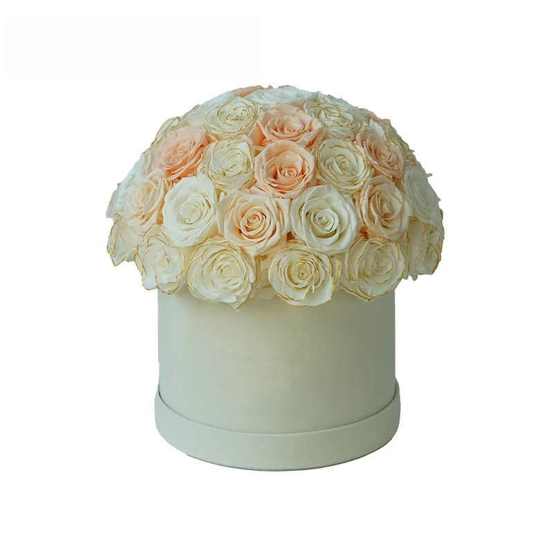 

Eternal Flower Mushroom Head Hug Bucket Bouquet Valentine's Day Gift Eternal Flower Ornament