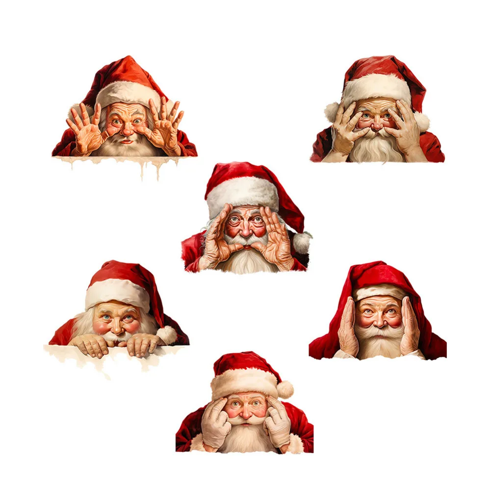 Large 3D Santa Claus Christmas Wall Stickers Removable Xmas Wall Art for Holiday For Decor with DIY Assembly Feature