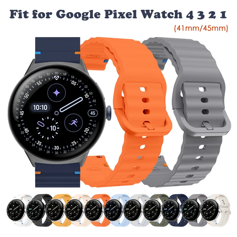 سوار ساعة 22 ملم لساعة جوجل بيكسل 4/3 41 ملم 45 ملم سوار معصم من السيليكون الناعم متوافق مع ساعة جوجل بيكسل 2 1 WATCH-Correa #1