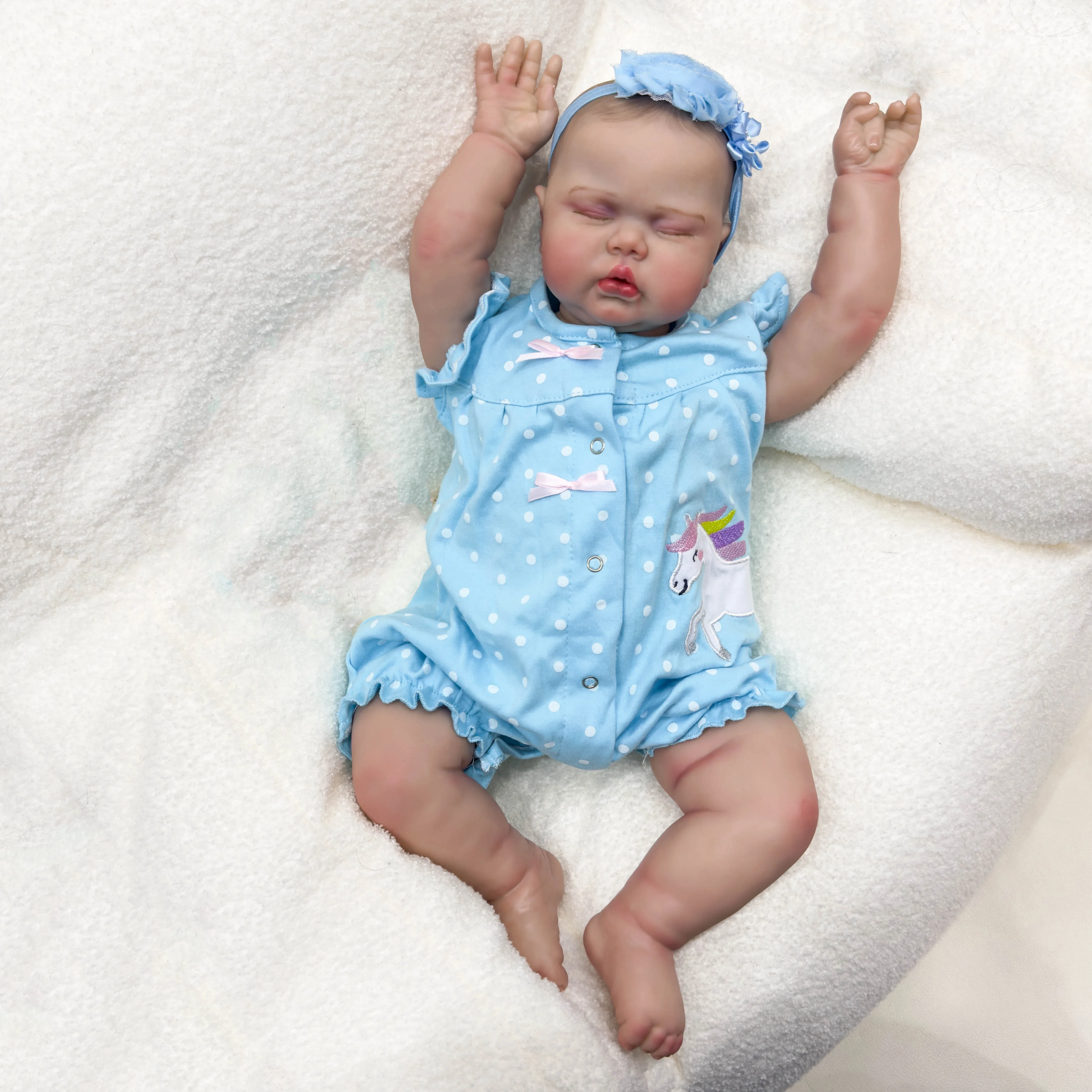 

24Inch pickle Lifelike Reborn Baby Toddler Doll Soft Cloth Body Hand painted Hair Visible Veins Cuddly Baby Doll