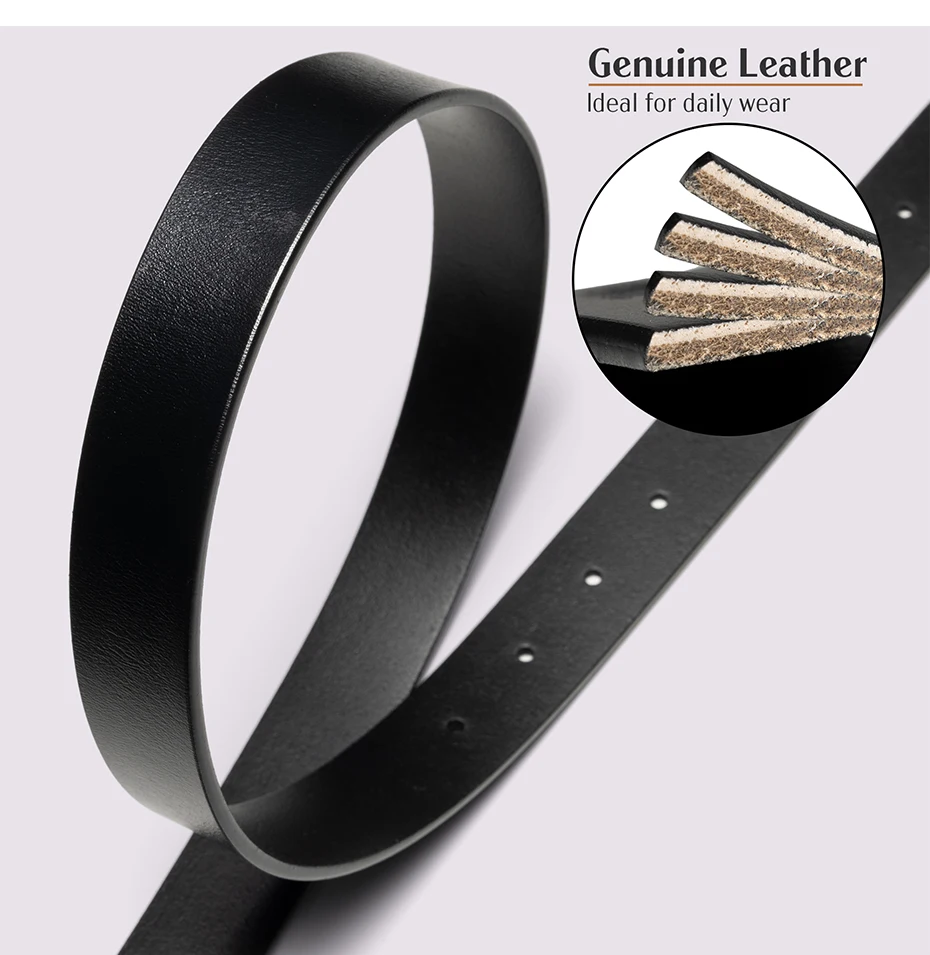 Maikun Echtes Leder Einfacher Gürtel Für Frauen Allgleiches Vintage Gold Dornschließe Gürtel Breiter Lässiger Bund – Detail 9