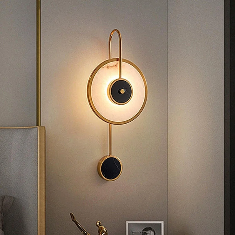 

Nordic light luxury marble wall lamp, personalized creative bedroom bedside background wall, stair wall lamp