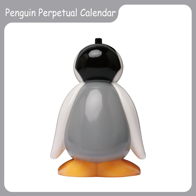 Penguin Calendar Desktop Decoration Pressing Perpetual Calendar Red Mouth Penguin Doll Decoration Birthday Gift, Easy Install B