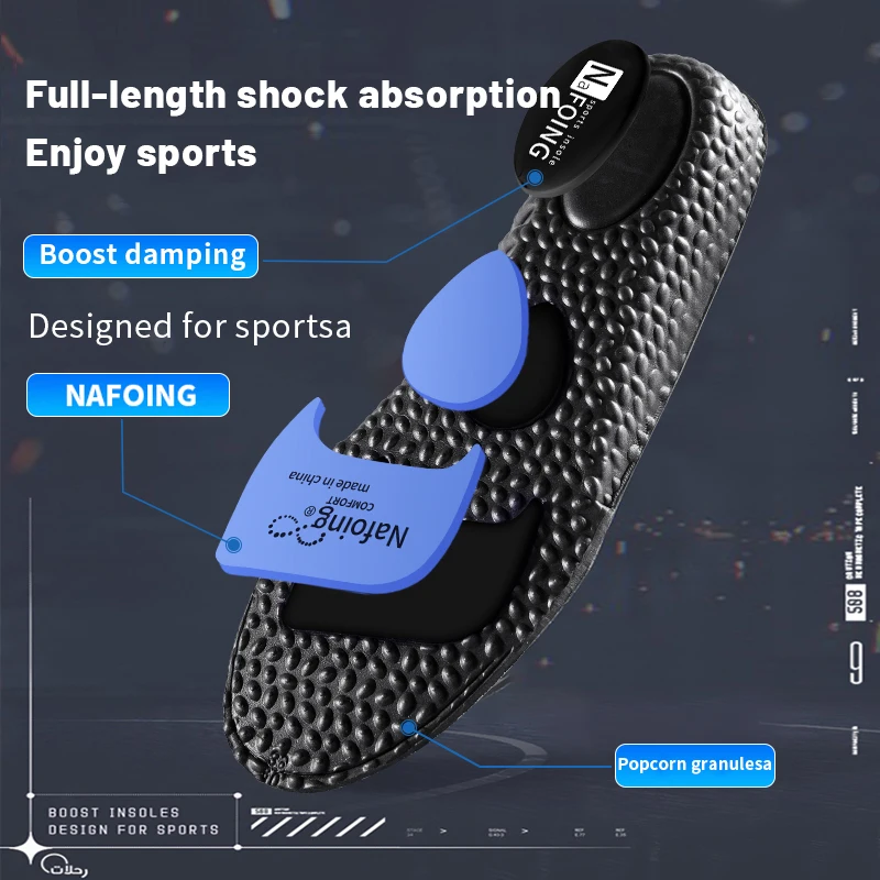 Sport Insoles for Shoes Sole Shock Absorption Deodorant Breathable Cushion Running Insoles For Feet Man Women Massage Care Pads