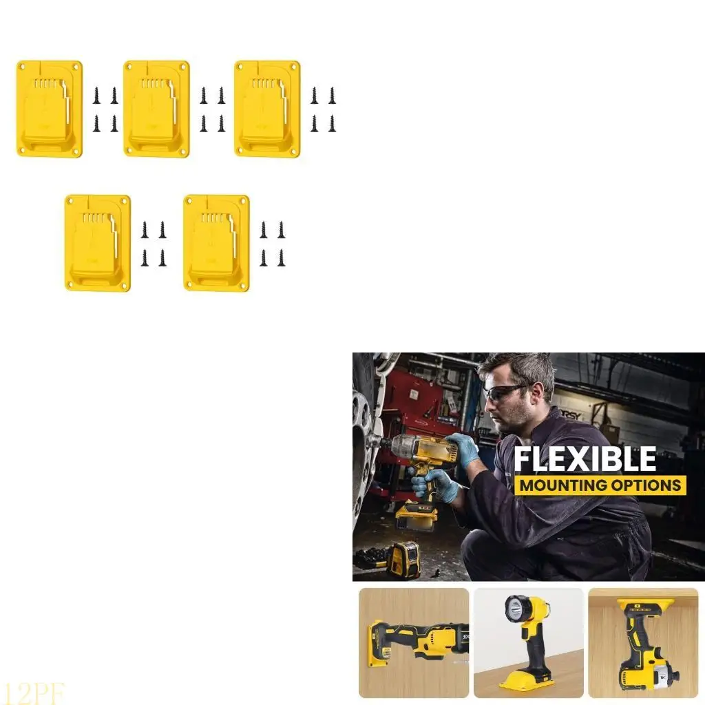 12PF 5Pcs/Pack Lightweight ABS Wall Mount Holder For 18V Batteries Workshop And Garages Efficient Workshop Management System