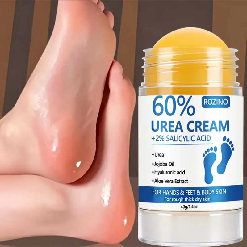 [Super Anti-Cracking] 60% Urea + 2% Salicylic Acid Hand and Foot Stick, Super Strong 50X Anti-Cracking Hand and Foot Cream Stick Plus+, Super Strong Anti-Cracking, 2-Minute Deep Hydration, Fast Results, Deep Moisturizing, Locks in Moisture, Protects Skin Barrier, 98% Smoothness, Soft and Flawless, Improves Skin Elasticity, Presents Healthier Hands and Feet, Suitable for Extremely Dry, Thick, Cracked, and Rough Hands and Feet Skin, Stick-Shaped Design