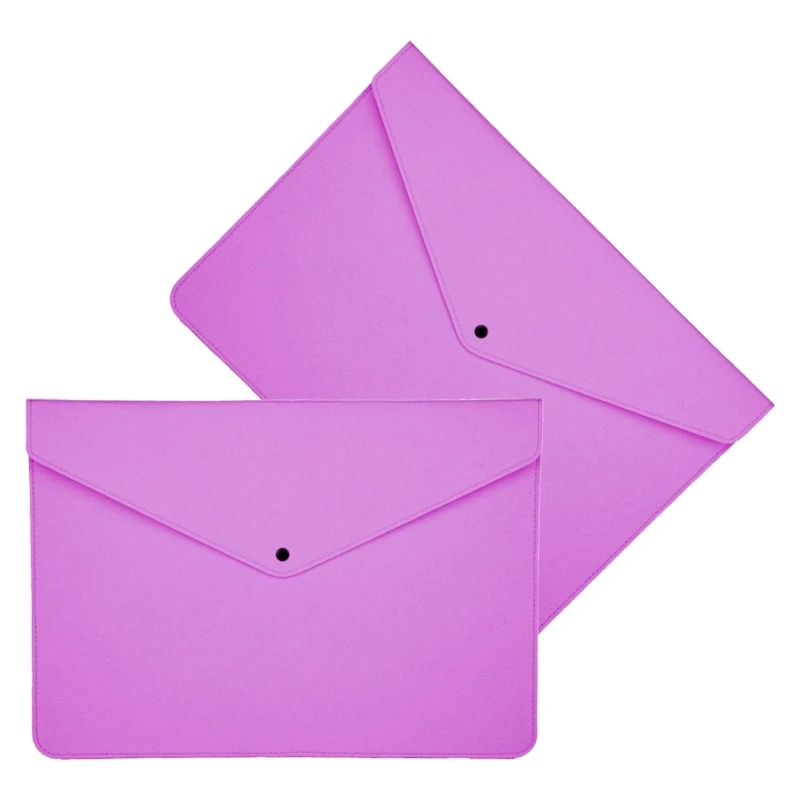 2 szt. Teczka filcowa Zapinana na zamek koperty na dokumenty Rozszerzana torba na dokumenty Zapinana na guziki Woreczki do