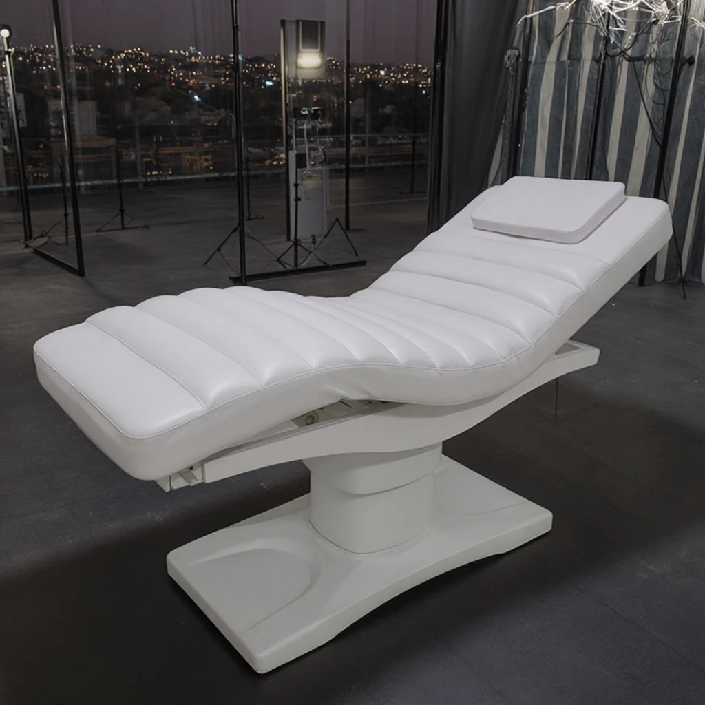 2025 New Arrival Beauty Salon Furniture White Cosmetic Lash Facial Spa Bed 3 Motors Electric Adjustable Massage Bed