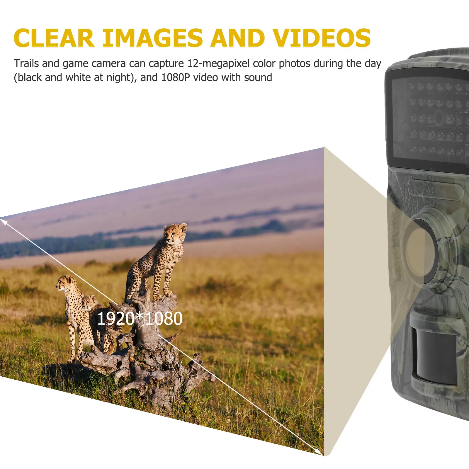 

12Mp 1080P Night Vision Hunting Camera Outdoor Waterproof 38 Ir Leds 0. Fast Trigger 120° Trail Wildlife Monitoring