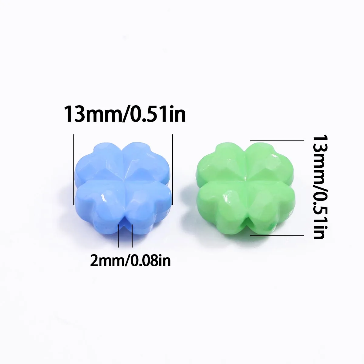 13mm Acrylic Angled Four-Leaf Clover Beads Assorted Colors Handmade DIY for Jewelry Making Bead Strings Loose Beads Accessories