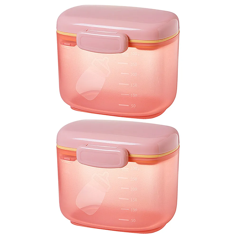 2-個のベビーミルクパウダー収納ボックス二層ミルクフォーミュラディスペンサーポータブル幼児用給餌容器ベビーフォーミュラディスペンサー