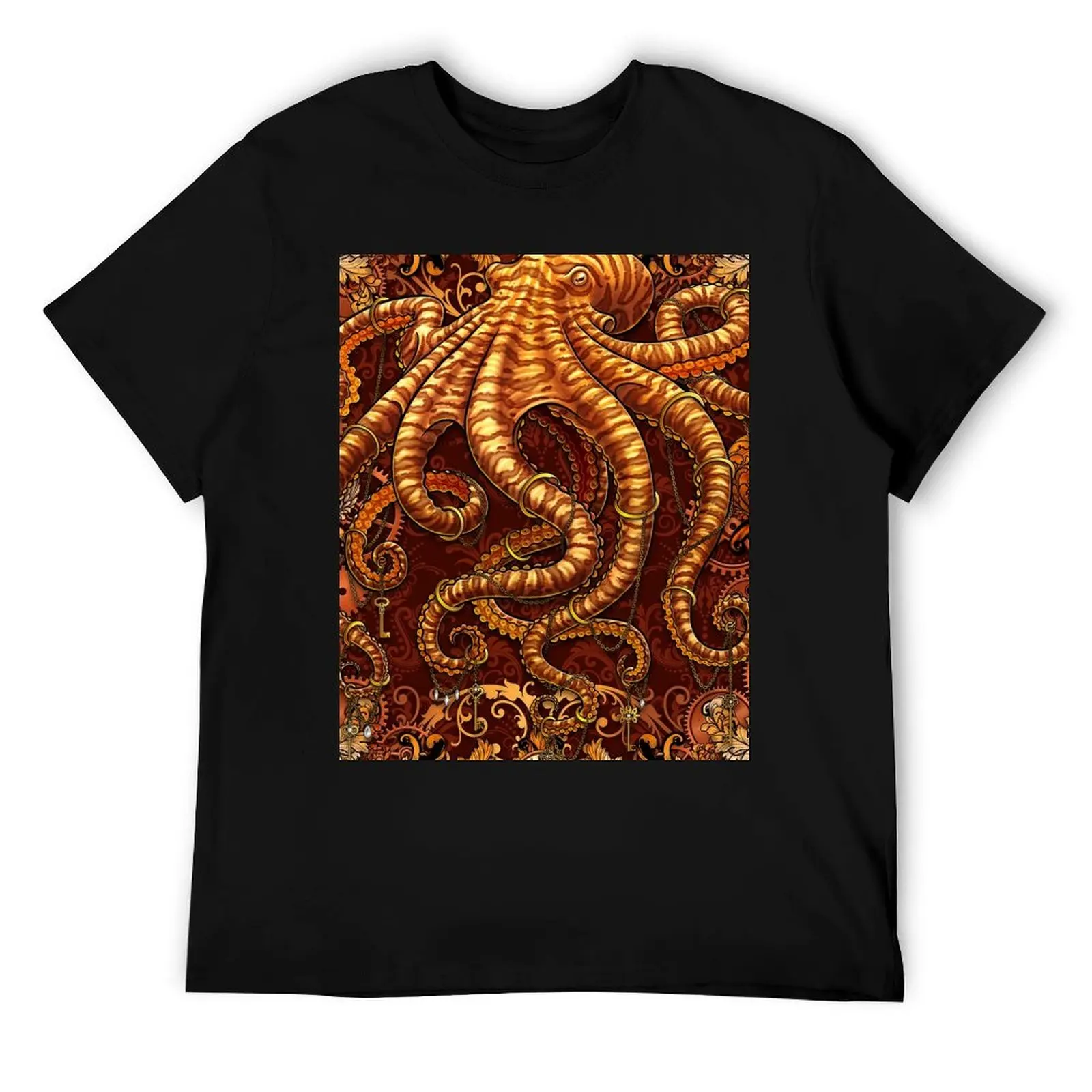 

Steampunk Octopus T-Shirt man t shirts cotton t shirts for man pack white men t shirt cotton 100% T-Shirt