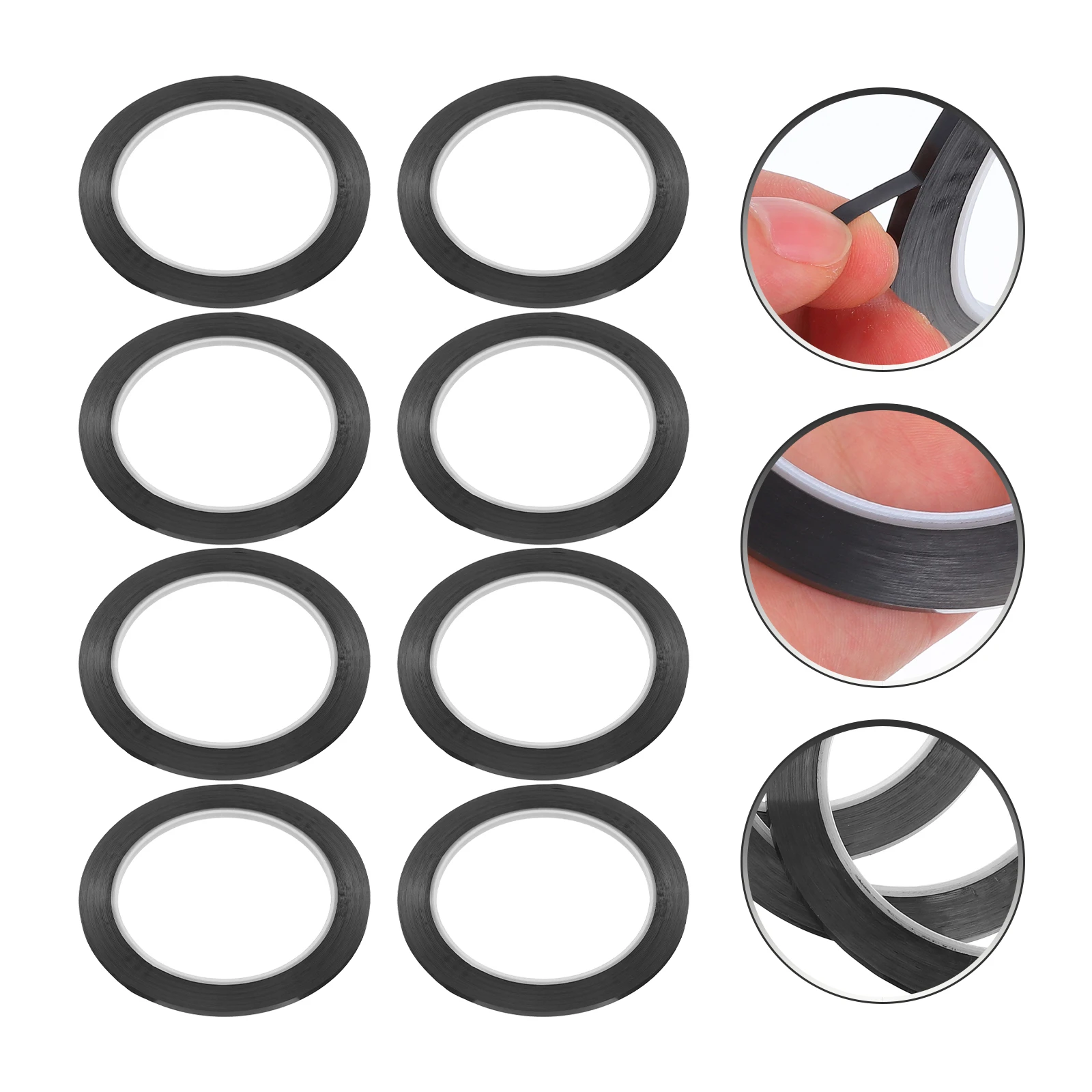 

8 Pcs Black Tape Whiteboard Self Adhesive Graphic Drawing Line Drafting Chart Marking Art PET Material Craft Washi Tapes
