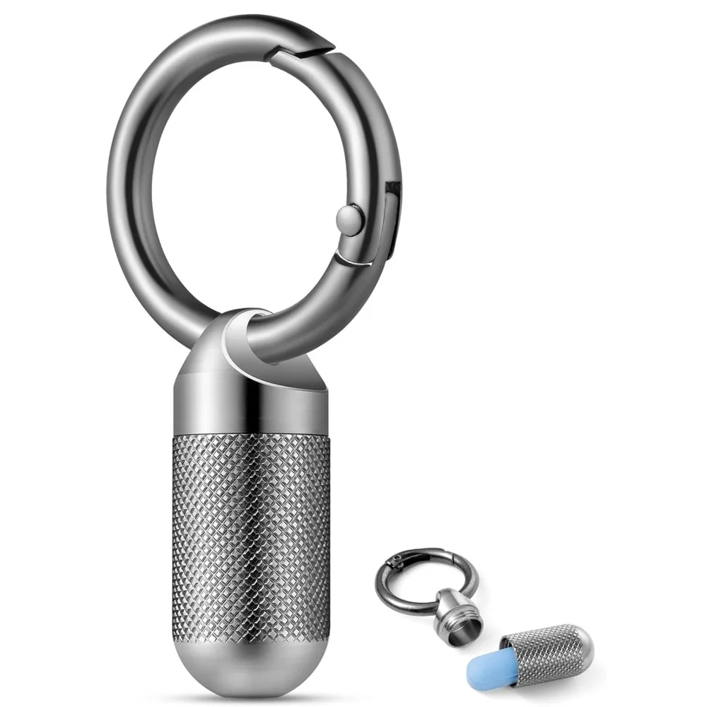Mini Keychain Metal Medicine Box Can Hold First Aid Pills Portable Storage Sealed Waterproof Travel Medicine Bottle