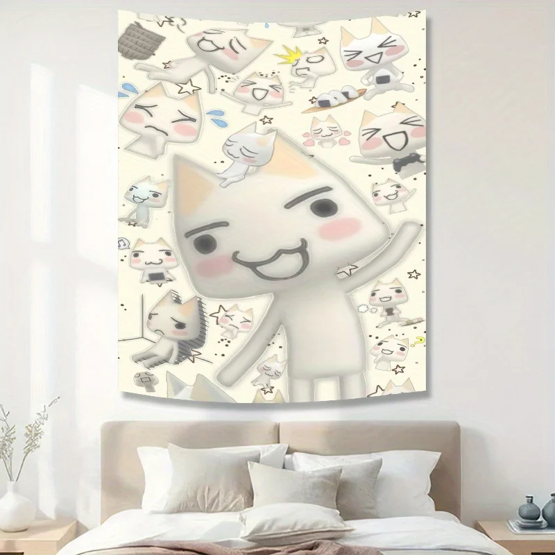 1pc Toru Inoue Cute Cat Anime Tapestry Cutecore Decor Kawaii Room Aesthetic Room Decor Room Decoration Items