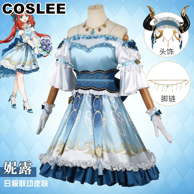 COSLEE Genshin Impact Nilou Cosplay Costume Sweet Lovely Dress Uniform Game Suit Women Halloween Party Outfit S-XXL NEW 2023