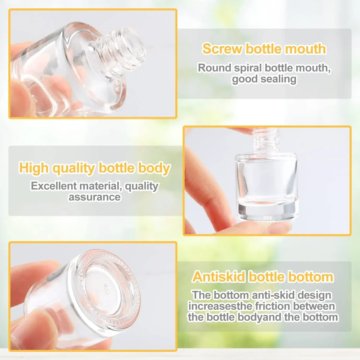 10Pcs 8ml Hanging Car Air Freshener Diffuser Empty Pendant Perfume Aromatherapy Bottle Clear Glass Refillable Ornament Vials