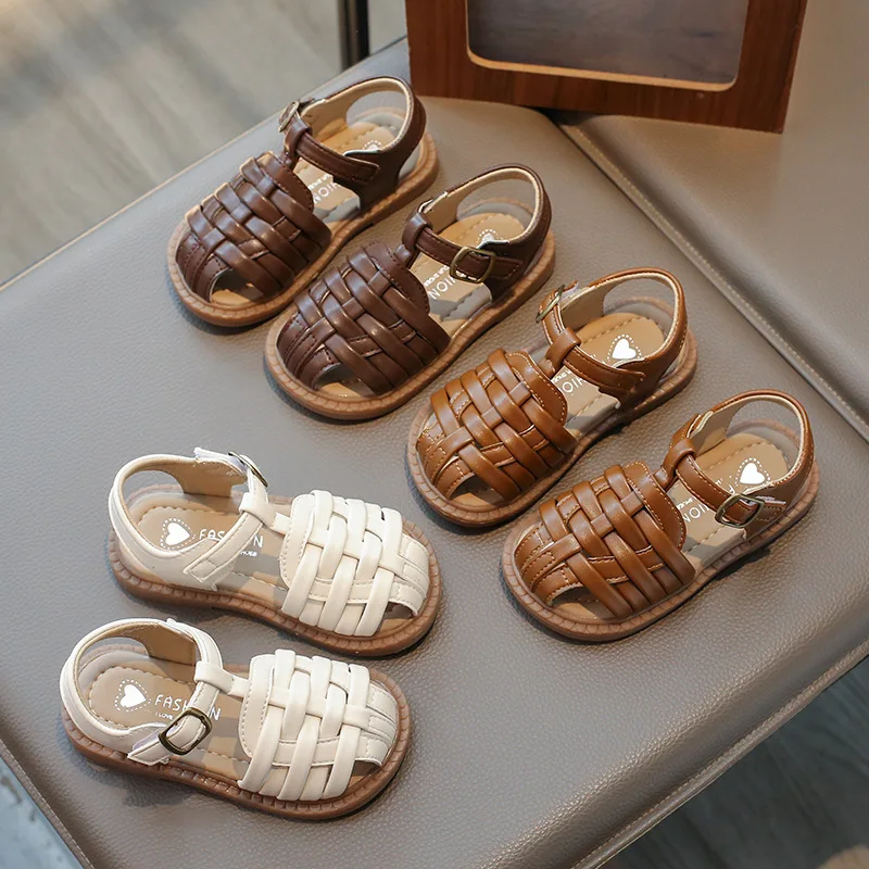 Sandales Baotou à semelle souple pour bébé garçon et fille, chaussures de plage romaines, non ald, nouvelle collection été 2024