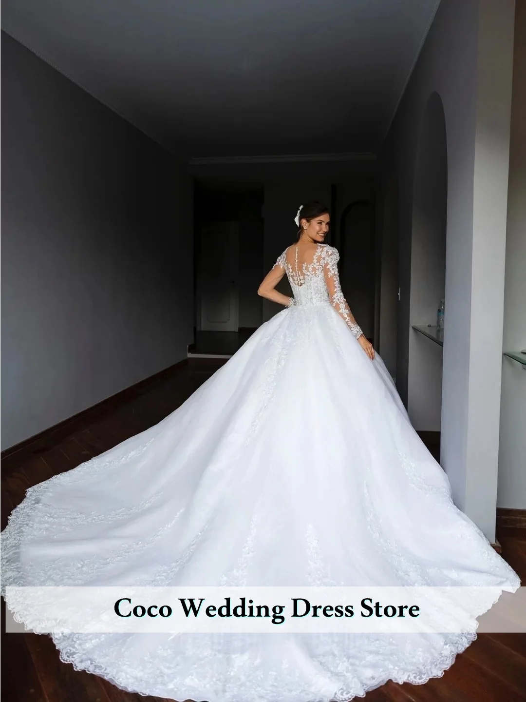 تخصيص أنيقة س الرقبة الكرة ثوب الأميرة الدانتيل يزين فساتين الزفاف لامعة فستان الزواج العروس Vestido De Noiva