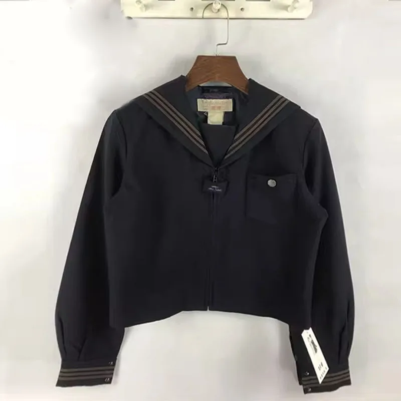 

Vintage Mid-ancient Orthodox Japanese Style Student Uniform Nostalgic Genuine Long Sleeves Sailor Suit JK Uniform Jacket