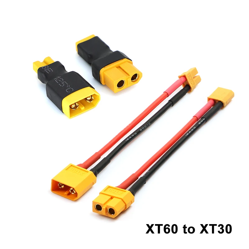 

1/2/5pcs Male/Female XT60 to XT30 Plug Female Male Adapter Converter Connector 10CM 16AWG Silicone Wire Cable High-quality