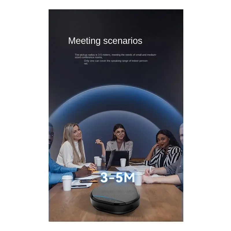 B04C-Video Conference Microphone Speaker 360° Omnidirectional Voice Pickup PC Computer Microphone,Noise Reduction Home Office