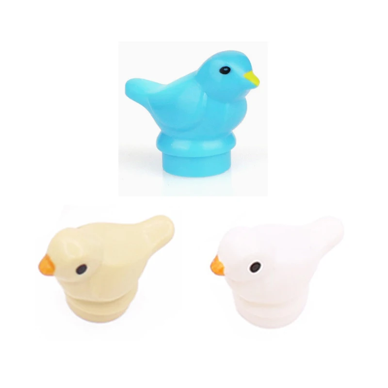 MOC Tier-Szenen-Bausteine Katzen Hunde Schafe Schweine Hühner Adler Papageien Delfin Zoo Zubehör DIY Spielzeug Bausteine T14