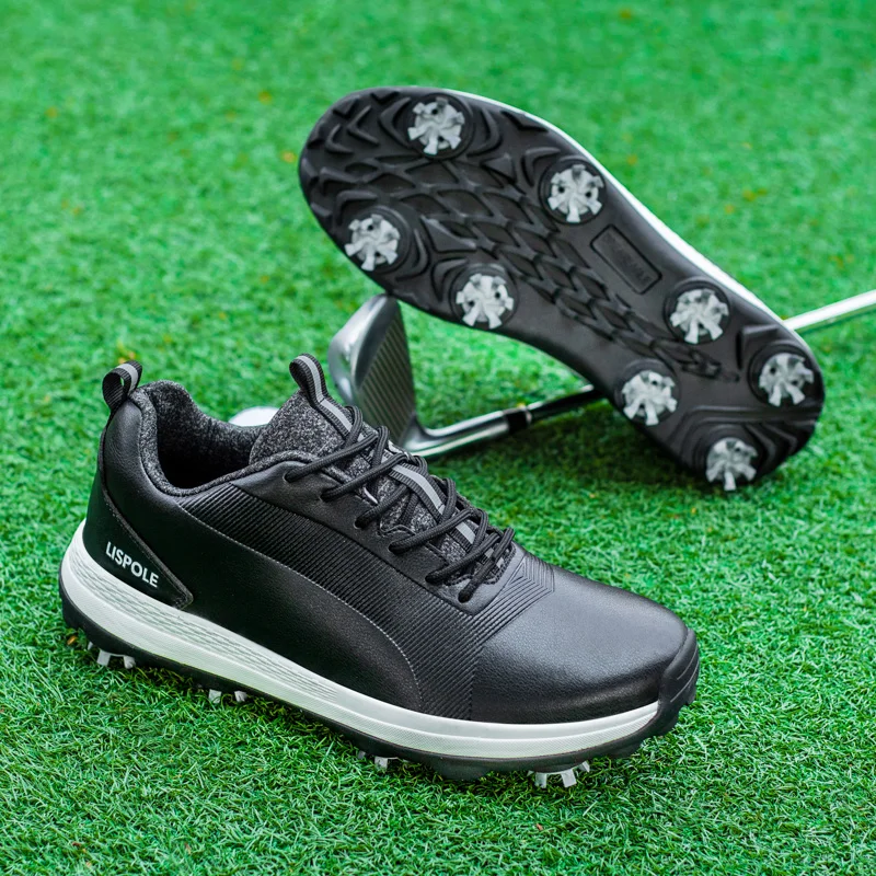 Men's Professional Golf Shoes Beginner's Outdoor Waterproof, Anti slip, Breathable Soft Leather Golf Shoes Active Nails Plus 47