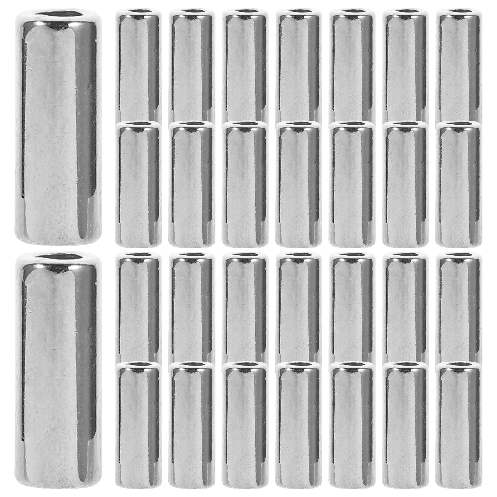 

30 Pcs Metal Buckle Tube Beading Tool Spacer Beads Macrame Rings Alloy Tubes Holder Long-lasting