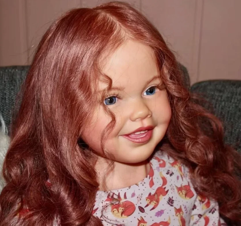42inch Delphi Artist Painted Reborn Baby Doll with Rooted Wine Hair Cloth Body Toy Toddler Gir