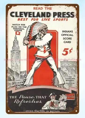 baseball 1931  scorecard ads metal tin sign