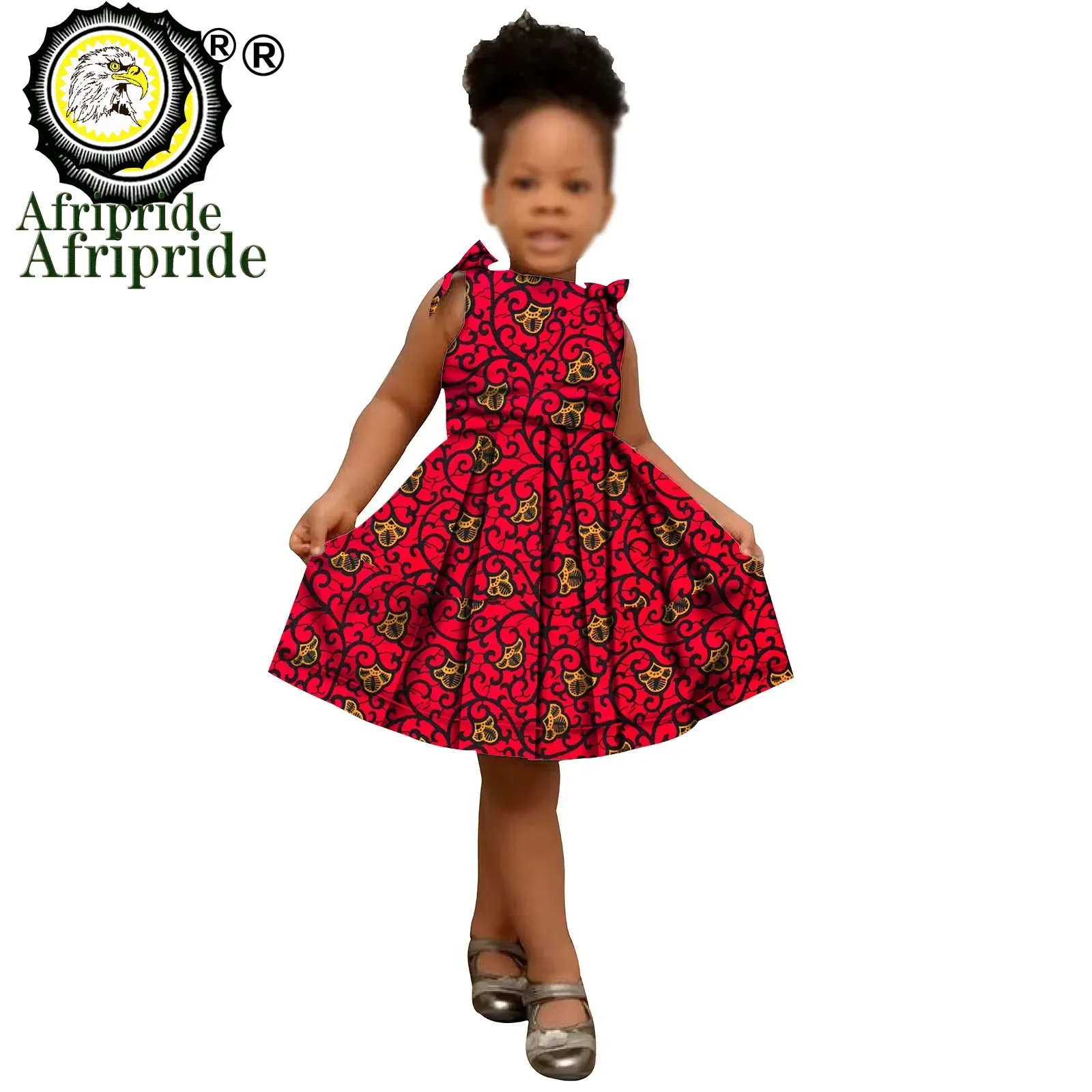 2025 African Children Clothing Kids Dashiki Ankara Print Dresses Sleeveless Lovely Mini Dress for Girl AFRIPRIDE S1940005