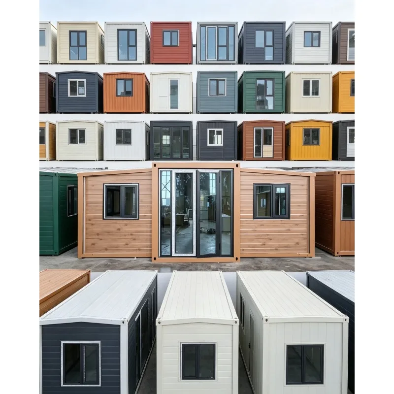 Flat Pack Folding Container House 20ft Prefab Modular Tiny Home Portable Mobile Office Living Expandable Quick Build