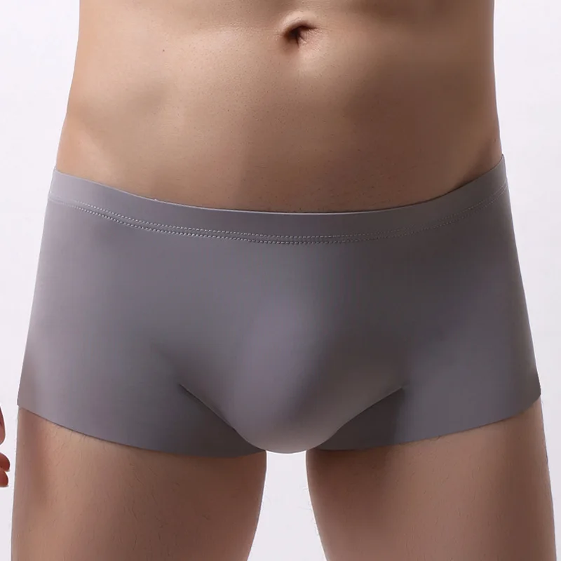 8Pcs/Lot Men Seamless Boxers Ice Silk Boxers Underwear Boxer U Convex Penis Pouch Boxer Nylon Underwear Shorts Slips Panties