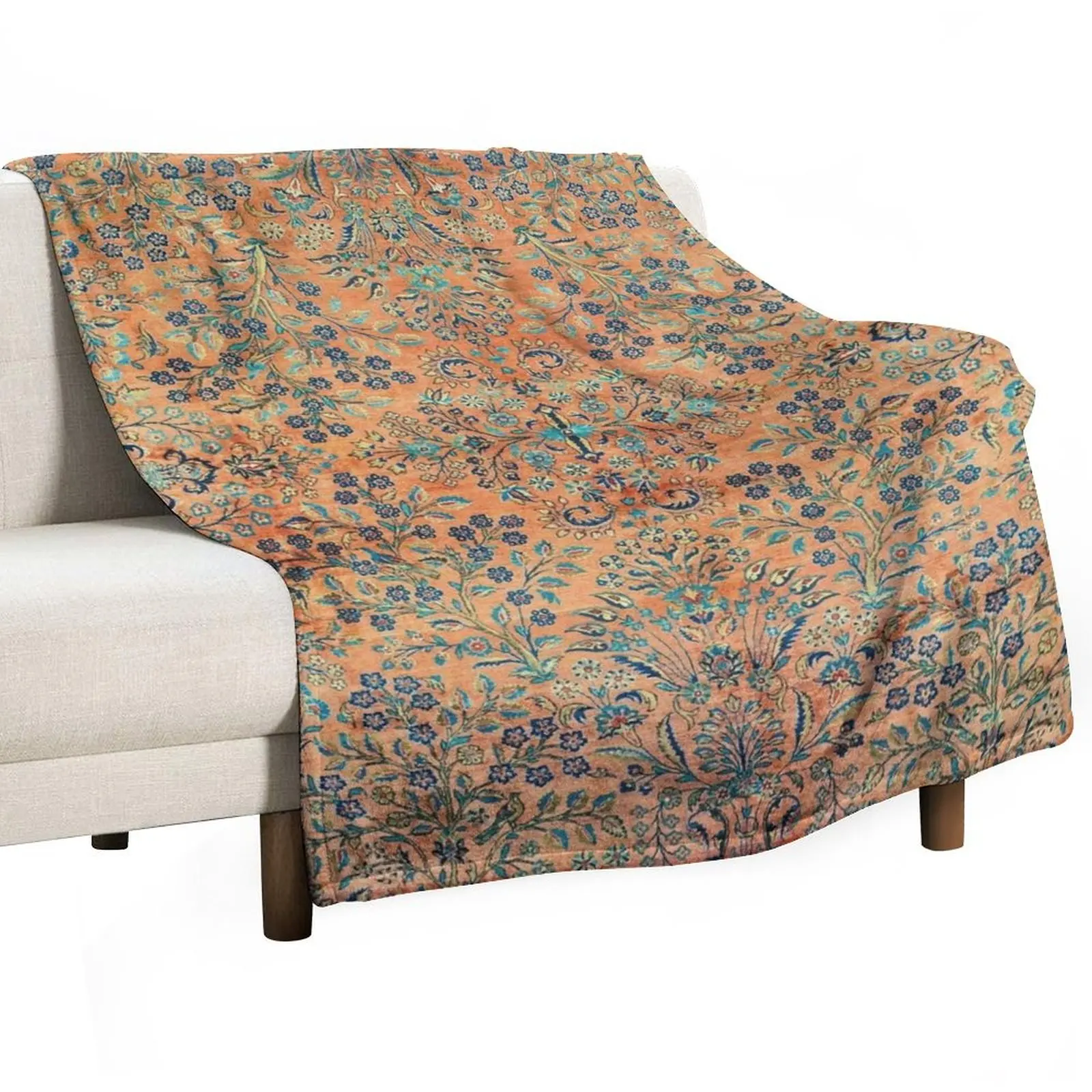 

Manchester Kashan Floral Persian Carpet Print Throw Blanket valentine gift ideas Sofa Throw Luxury St for sofa Blankets