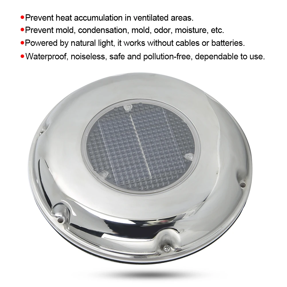 

Boat Vent Fan Stainless Steel Boat Exhaust Fan Solar Powered Ventilation Vent Fan